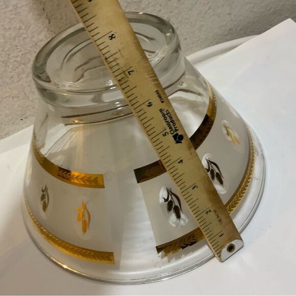 Vintage 1960s Anchor Hocking Mid Century Gold Wheat Large Glass Serving Bowl - Picture 12 of 12